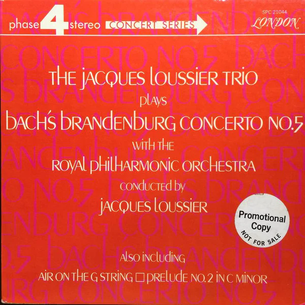 The Jacques Loussier Trio* With The Royal Philharmonic Orchestra - Bach's Brandenburg Concerto No. 5 (LP, Gat) (Very Good Plus (VG+))