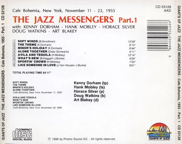 The Jazz Messengers* - Cafe Bohemia, 1955 - Part. 1 (CD, Comp) (Near Mint (NM or M-)) - Image 3