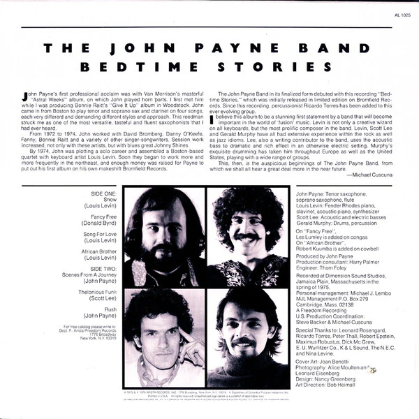 The John Payne Band - Bedtime Stories (LP, Album) (Very Good Plus (VG+)) - Image 2