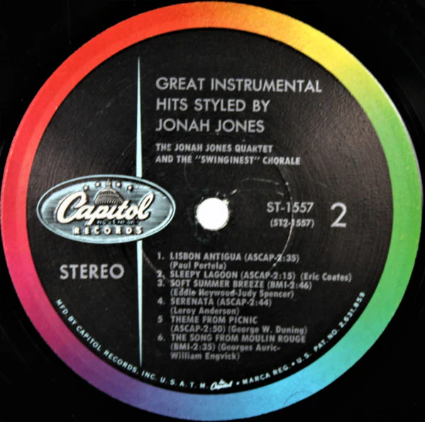 The Jonah Jones Quartet - Great Instrumental Hits Styled By Jonah Jones (LP, Album) (Very Good Plus (VG+)) - Image 4