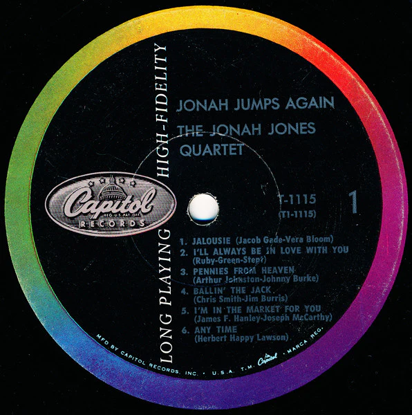 The Jonah Jones Quartet - Jonah Jumps Again (LP, Album, Mono, Scr) (Near Mint (NM or M-)) - Image 3