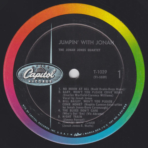 The Jonah Jones Quartet - Jumpin' With Jonah (LP, Album, Mono, RP, Ind) (Very Good Plus (VG+)) - Image 3