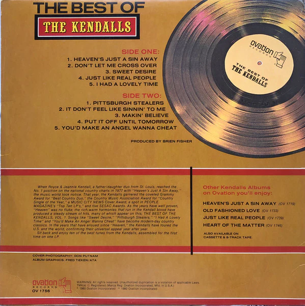 The Kendalls - The Best Of The Kendalls (LP, Comp) (Very Good (VG)) - Image 2