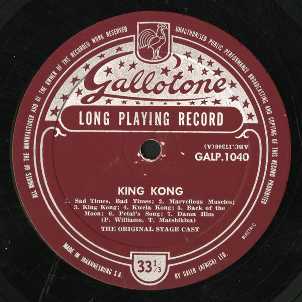 The King Kong Cast - King Kong - All African Jazz Opera (LP, Album, Mono, Bur) (Very Good Plus (VG+)) - Image 5