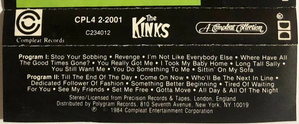 The Kinks - A Compleat Collection (Cass, Comp, Club, RCA) (Very Good Plus (VG+)) - Image 2