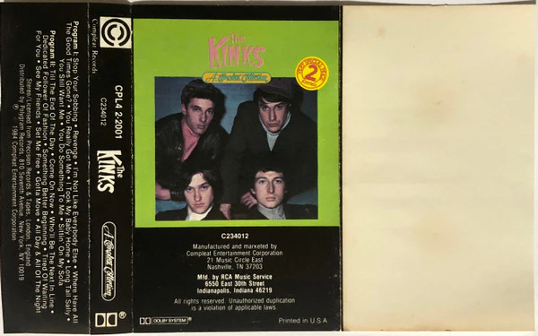 The Kinks - A Compleat Collection (Cass, Comp, Club, RCA) (Very Good Plus (VG+)) - Image 5