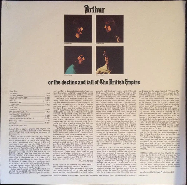 The Kinks - Arthur Or The Decline And Fall Of The British Empire (LP, Album, Pit) (Near Mint (NM or M-)) - Image 3