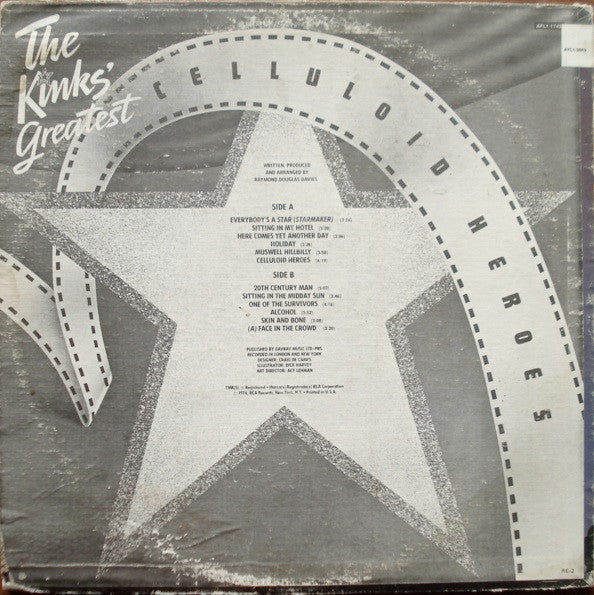 The Kinks - Celluloid Heroes - The Kinks' Greatest (LP, Comp, RE) (Good Plus (G+)) - Image 2