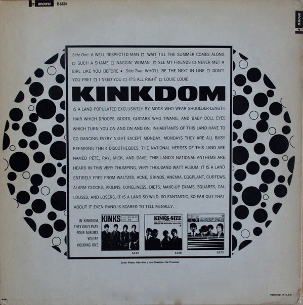 The Kinks - Kinks Kinkdom (LP, Album, Mono) (Very Good Plus (VG+)) - Image 2