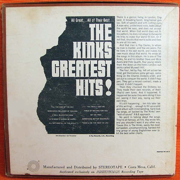 The Kinks - The Kinks Greatest Hits! (Reel, 4tr Stereo, Comp) (Very Good Plus (VG+)) - Image 4