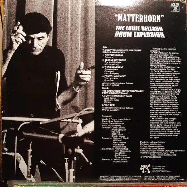 The Louie Bellson Drum Explosion - Matterhorn (LP, Album) (Very Good Plus (VG+)) - Image 2