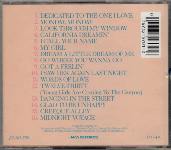 The Mamas & The Papas - 16 Of Their Greatest Hits (CD, Comp, RE, RM) (Very Good Plus (VG+)) - Image 2