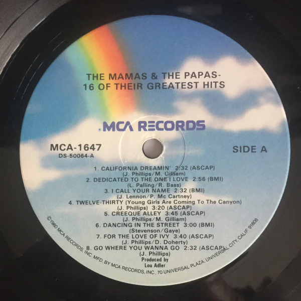 The Mamas & The Papas - 16 Of Their Greatest Hits (LP, Comp, RE, Glo) (Very Good Plus (VG+)) - Image 3
