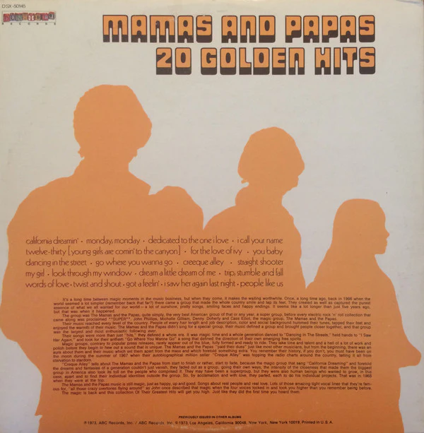 The Mamas & The Papas - 20 Golden Hits (2xLP, Comp, Gat) (Near Mint (NM or M-)) - Image 3