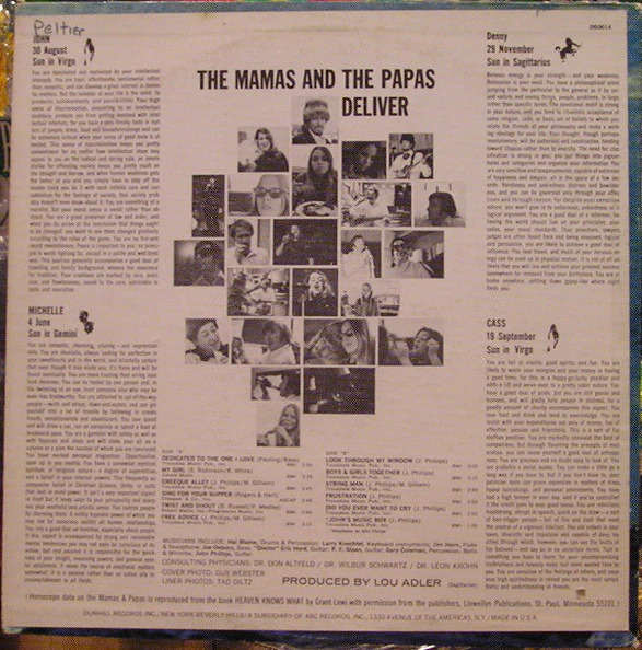 The Mamas & The Papas - Deliver (LP, Album, Mono) (Good Plus (G+)) - Image 2
