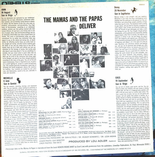 The Mamas & The Papas - Deliver (LP, Album, Mono) (Very Good Plus (VG+)) - Image 2