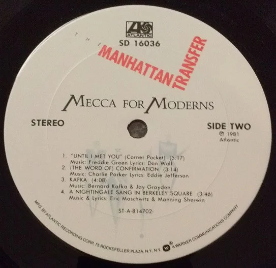 The Manhattan Transfer - Mecca For Moderns (LP, Album, Club) (Very Good Plus (VG+)) - Image 4