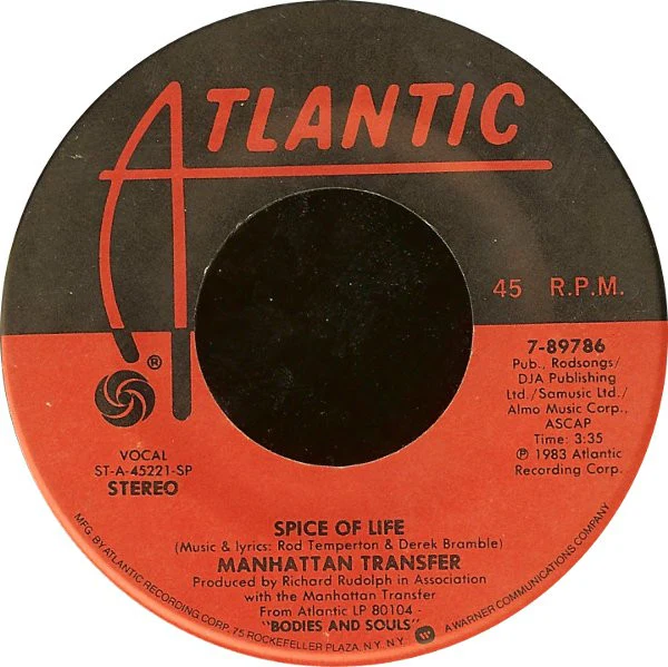 The Manhattan Transfer - Spice Of Life / The Night That Monk Returned To Heaven (7", Single, Spe) (Very Good Plus (VG+)) - Image 3