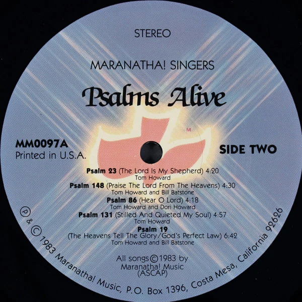 The Maranatha Singers - Psalms Alive! (LP, Gat) (Near Mint (NM or M-)) - Image 4