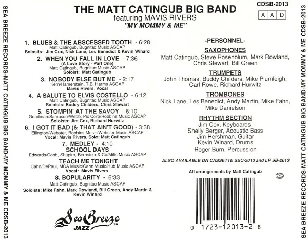 The Matt Catingub Big Band Featuring Mavis Rivers - My Mommy & Me (CD, RE) (Near Mint (NM or M-)) - Image 2