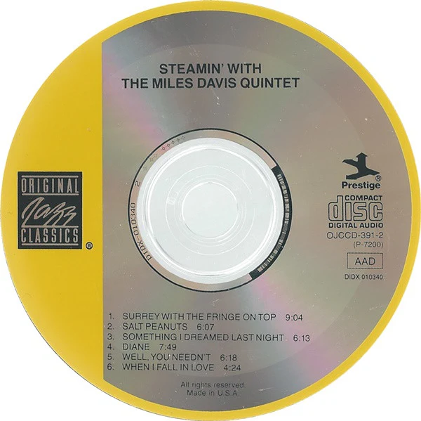 The Miles Davis Quintet - Steamin' With The Miles Davis Quintet (CD, Album, RE) (Near Mint (NM or M-)) - Image 3