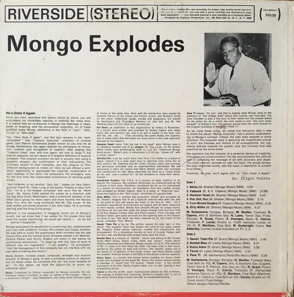 The Mongo Santamaria Orchestra Featuring Nat Adderley And Jimmy Cobb - Mongo Explodes (LP) (Mint (M)) - Image 2