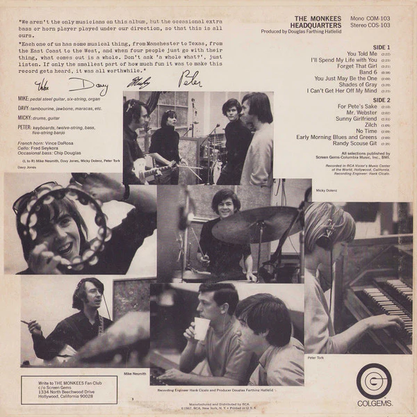 The Monkees - Headquarters (LP, Album, Mono, Hol) (Good Plus (G+)) - Image 2