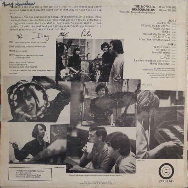 The Monkees - Headquarters (LP, Album, Mono, Roc) (Very Good Plus (VG+)) - Image 2