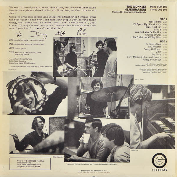 The Monkees - Headquarters (LP, Album) (Very Good Plus (VG+)) - Image 2