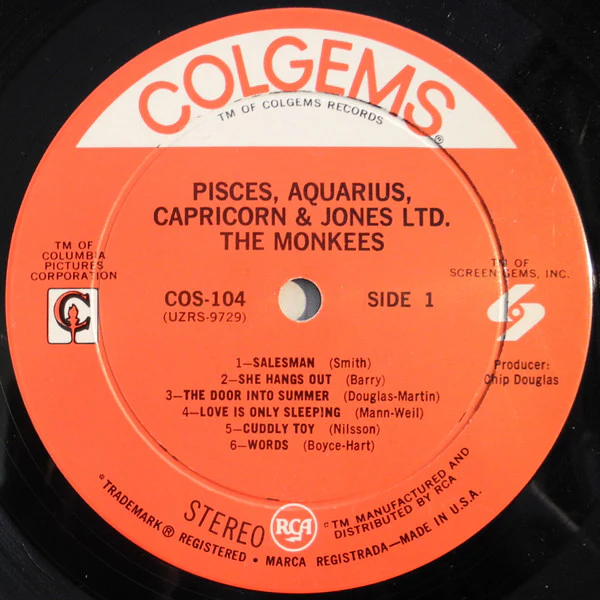 The Monkees - Pisces, Aquarius, Capricorn & Jones, Ltd. (LP, Album, Ind) (Very Good Plus (VG+)) - Image 4