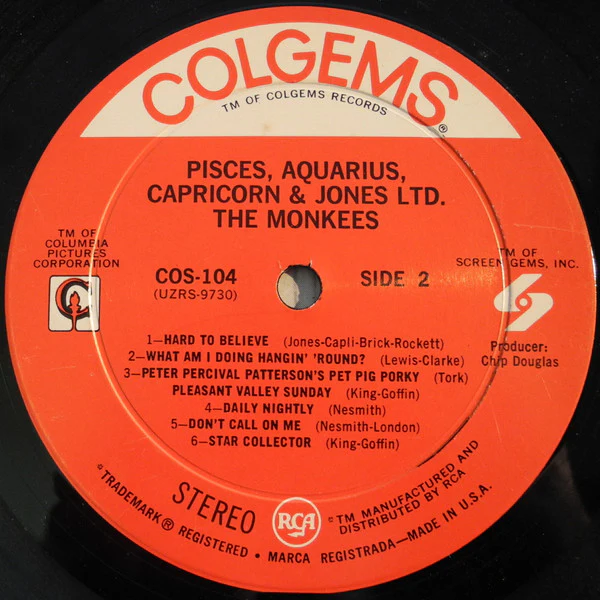 The Monkees - Pisces, Aquarius, Capricorn & Jones, Ltd. (LP, Album, Ind) (Very Good Plus (VG+)) - Image 5