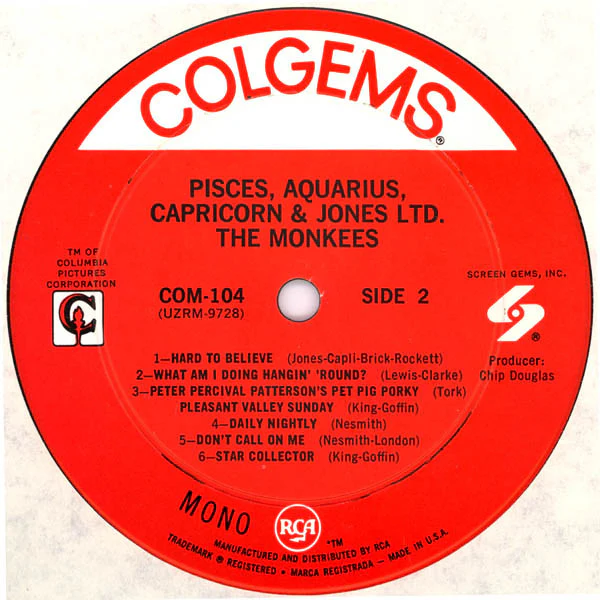 The Monkees - Pisces, Aquarius, Capricorn & Jones Ltd. (LP, Album, Mono, Ind) (Very Good (VG)) - Image 4
