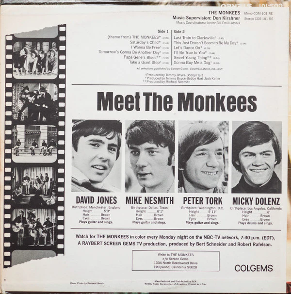 The Monkees - The Monkees (LP, Album, Mono, RP, Ind) (Very Good (VG)) - Image 2