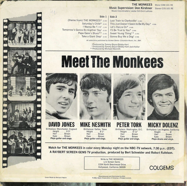 The Monkees - The Monkees (LP, Album, Mono, RP, MGM) (Very Good Plus (VG+)) - Image 2