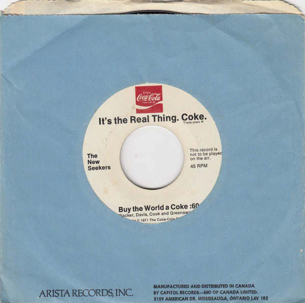 The New Seekers - It's The Real Thing. Coke. (7", Styrene, All) (Very Good (VG)) - Image 3
