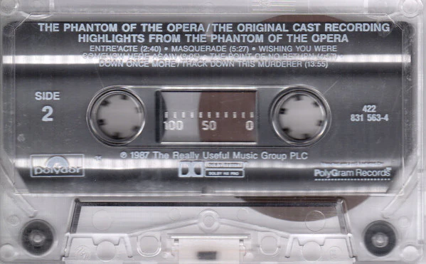 The Original Cast* Starring Michael Crawford, Sarah Brightman, Steve Barton - Highlights From The Phantom Of The Opera (The Original Cast Recording) (Cass, Album, 35) (Very Good Plus (VG+)) - Image 3