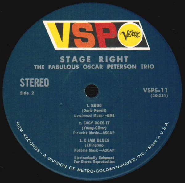 The Oscar Peterson Trio - Stage Right (LP, Comp, RM, MGM) (Very Good Plus (VG+)) - Image 4