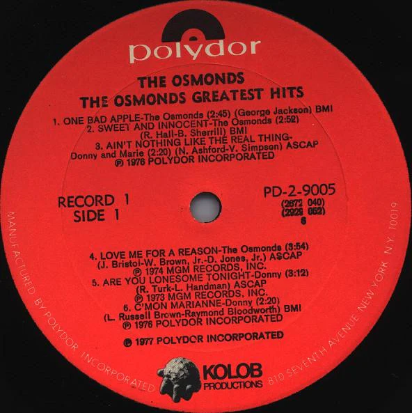 The Osmonds - The Osmonds Greatest Hits (2xLP, Comp, All) (Near Mint (NM or M-)) - Image 3