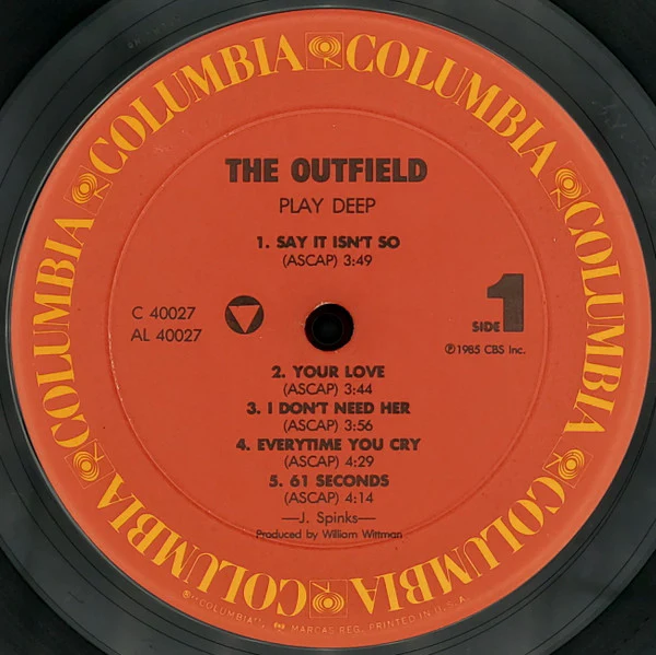 The Outfield - Play Deep (LP, Album, Pit) (Very Good Plus (VG+)) - Image 3