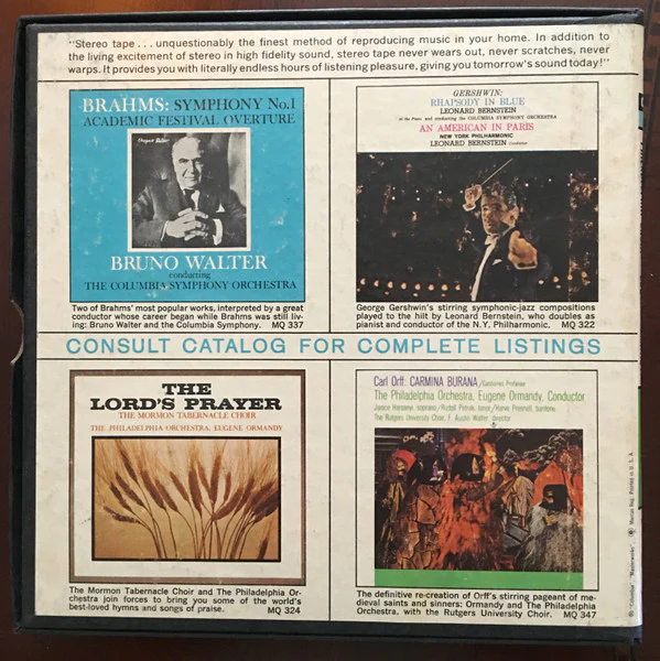 The Philadelphia Orchestra, Eugene Ormandy - Sibelius*, Grieg*, Alfvén*, The Mormon Tabernacle Choir* - Finlandia (Reel, 4tr Stereo, 7" Reel) (Very Good Plus (VG+)) - Image 2