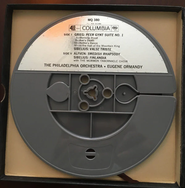 The Philadelphia Orchestra, Eugene Ormandy - Sibelius*, Grieg*, Alfvén*, The Mormon Tabernacle Choir* - Finlandia (Reel, 4tr Stereo, 7" Reel) (Very Good Plus (VG+)) - Image 3