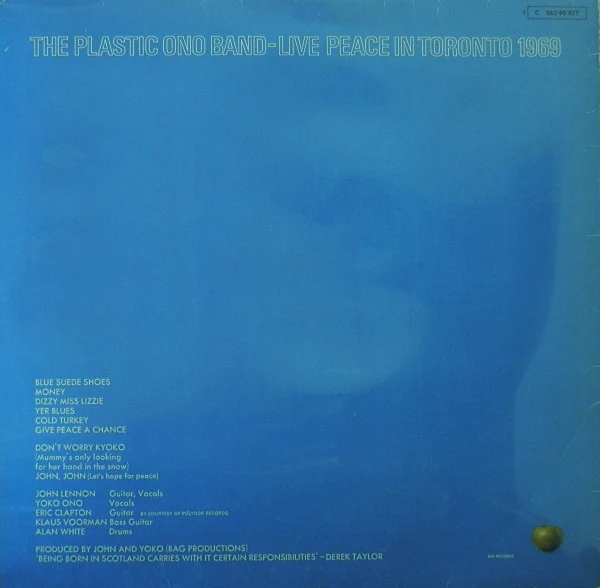 The Plastic Ono Band - Live Peace In Toronto 1969 (LP, Album, RE) (Very Good Plus (VG+)) - Image 2