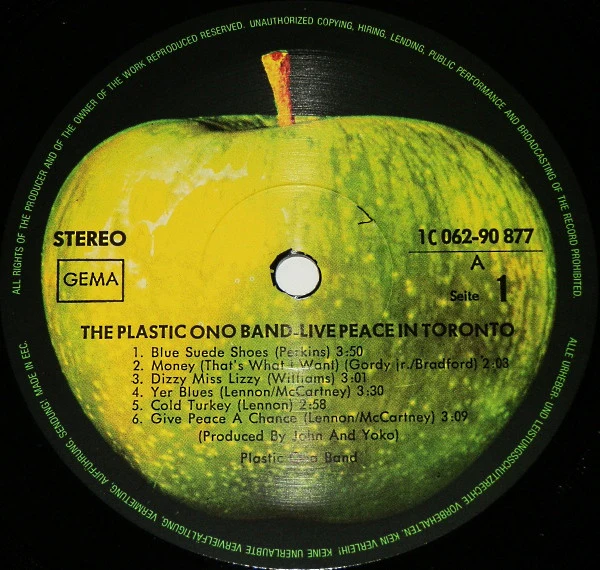 The Plastic Ono Band - Live Peace In Toronto 1969 (LP, Album, RE) (Very Good Plus (VG+)) - Image 3