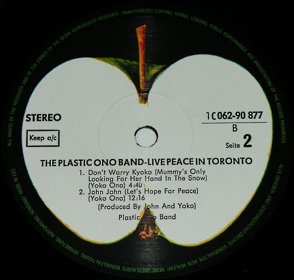 The Plastic Ono Band - Live Peace In Toronto 1969 (LP, Album, RE) (Very Good Plus (VG+)) - Image 4
