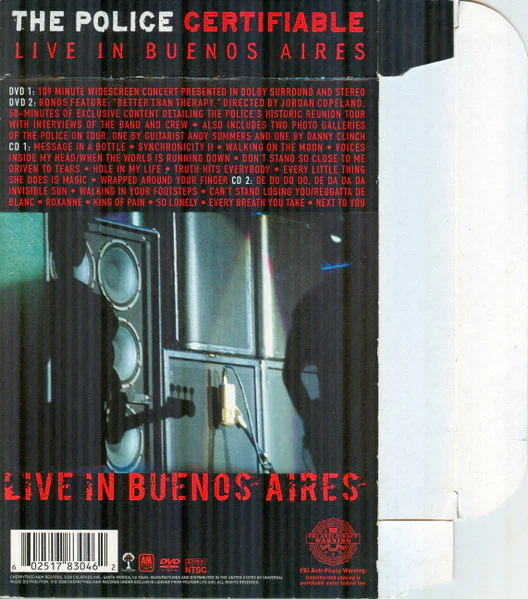 The Police - Certifiable (Live In Buenos Aires) (2xDVD-V, NTSC + 2xCD) (Very Good Plus (VG+)) - Image 5