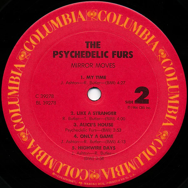 The Psychedelic Furs - Mirror Moves (LP, Album, RP, Car) (Very Good Plus (VG+)) - Image 4