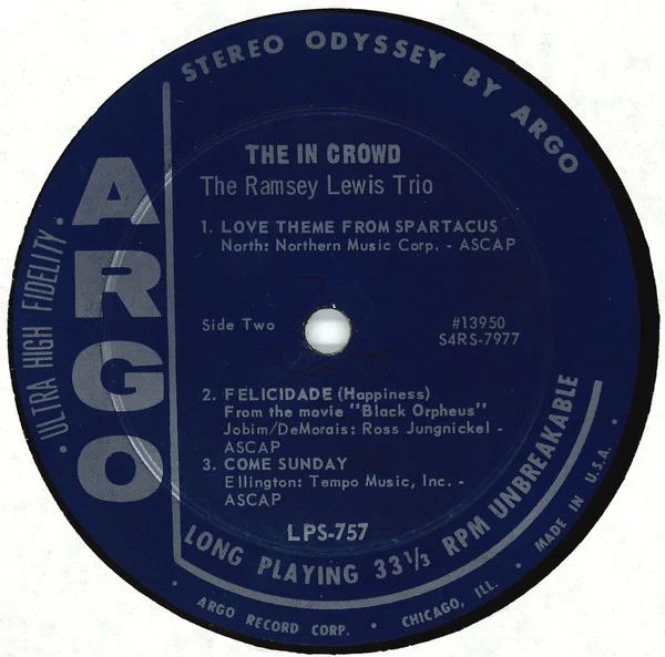 The Ramsey Lewis Trio - The In Crowd (LP, Album, Blu) (Good Plus (G+)) - Image 4