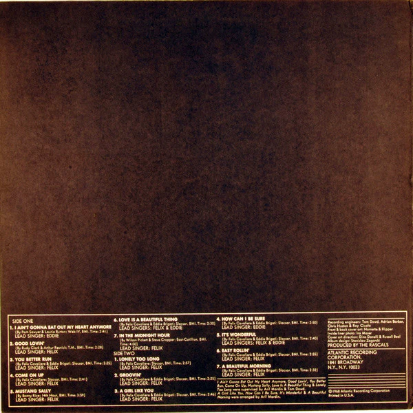 The Rascals - Time Peace: The Rascals' Greatest Hits (LP, Comp, RE, Uni) (Very Good Plus (VG+)) - Image 2
