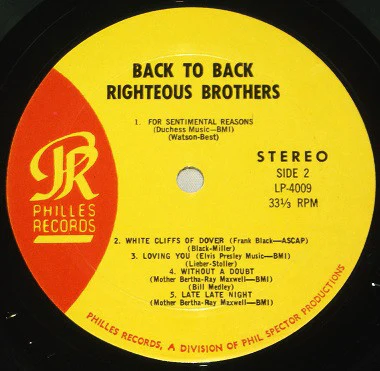 The Righteous Brothers - Back To Back (LP, Album, Mon) (Very Good Plus (VG+)) - Image 4