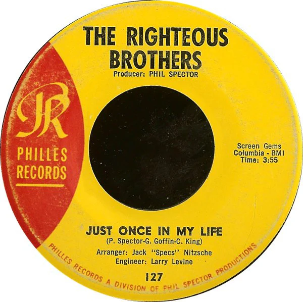 The Righteous Brothers - Just Once In My Life (7", Single) (Very Good Plus (VG+)) - Image 2